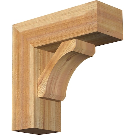 Ekena Millwork Legacy Block Rough Sawn Bracket w/ Offset Brace, Western Red Cedar, 8"W x 22"D x 22"H BKT0806X22X22LEC05RWR